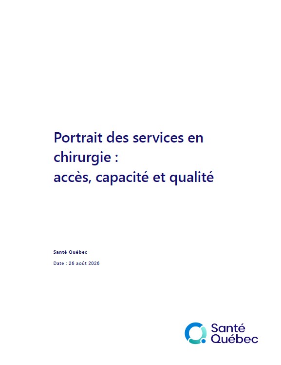 couverture du rapport : portrait des services en chirurgie
